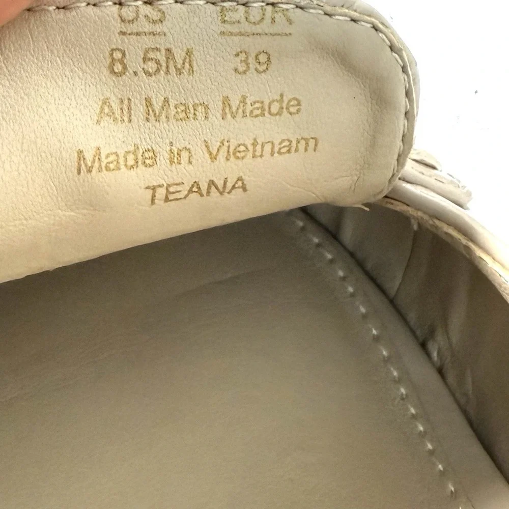 Sam Edelman Teana Shoes Women's 8.5M Beige Slingback Pumps Patent Leather